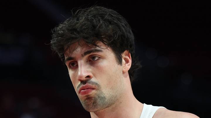 Apr 10, 2026; Portland, Oregon, USA;  Portland Trail Blazers forward Deni Avdija (8) heads to the locker room after participating in warm ups before the Trail Blazers play against the LA Clippers at Moda Center. Mandatory Credit: Jaime Valdez-Imagn Images