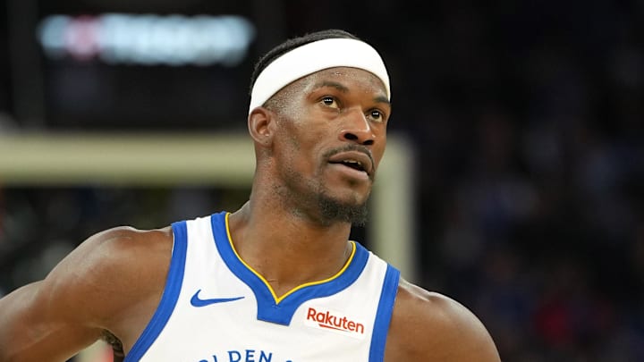 Dec 25, 2025; San Francisco, California, USA; Golden State Warriors forward Jimmy Butler III (10) during the fourth quarter against the Dallas Mavericks at Chase Center. Mandatory Credit: Darren Yamashita-Imagn Images