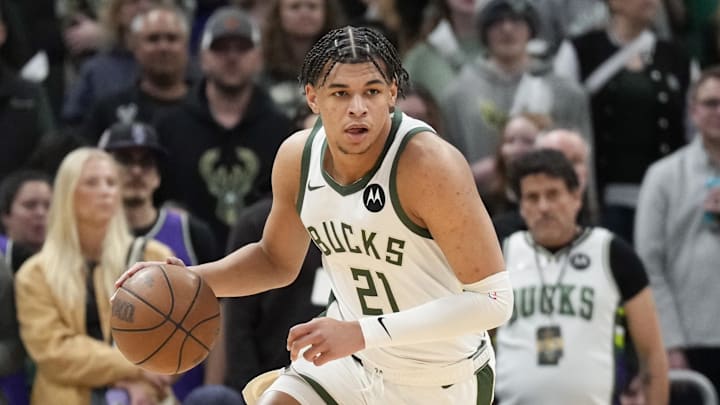 Milwaukee Bucks forward Ousmane Dieng (21) during a game against the Phoenix Suns at Fiserv Forum on March 10, 2026. Milwaukee Bucks forward Ousmane Dieng (21) during a game against the Phoenix Suns at Fiserv Forum on March 10, 2026.