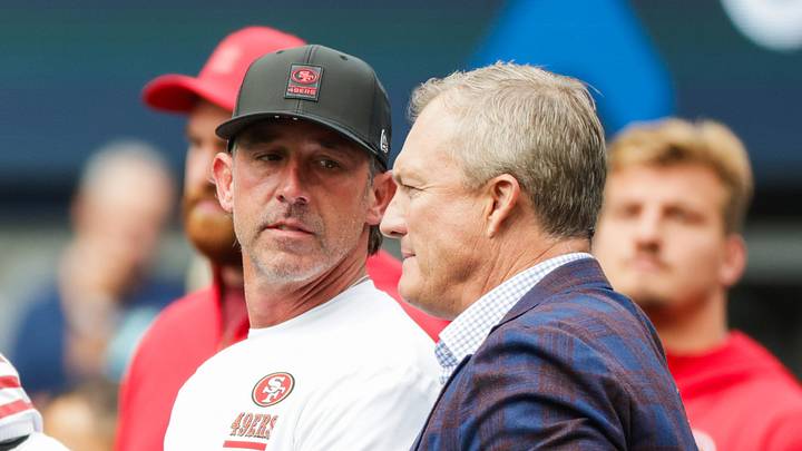 San Francisco 49ers general manager John Lynch (right) with head coach Kyle Shanahan (left) San Francisco 49ers general manager John Lynch (right) with head coach Kyle Shanahan (left)