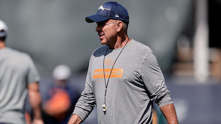Jul 23, 2025; Englewood, CO, USA; Denver Broncos head coach Sean Payton during Denver Broncos Training Camp. Jul 23, 2025; Englewood, CO, USA; Denver Broncos head coach Sean Payton during Denver Broncos Training Camp.