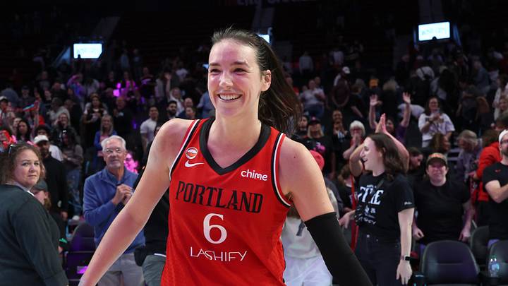 May 18, 2026; Portland, Oregon, USA; Portland Fire forward Bridget Carleton (6) reacts after the Fire defeated the Connecticut Sun at Moda Center. Mandatory Credit: Jaime Valdez-Imagn Images May 18, 2026; Portland, Oregon, USA; Portland Fire forward Bridget Carleton (6) reacts after the Fire defeated the Connecticut Sun at Moda Center. Mandatory Credit: Jaime Valdez-Imagn Images