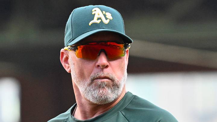 Aug 7, 2026; Boston, Massachusetts, USA; Athletics manager Mark Kotsay (7) looks on before a game against the Boston Red Sox at Fenway Park. Mandatory Credit: Eric Canha-Imagn Images Aug 7, 2026; Boston, Massachusetts, USA; Athletics manager Mark Kotsay (7) looks on before a game against the Boston Red Sox at Fenway Park. Mandatory Credit: Eric Canha-Imagn Images