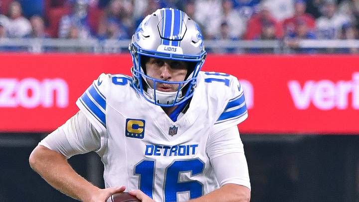 Detroit Lions quarterback Jared Goff (16) runs out of the pocket in the second half against the Buffalo Bills Detroit Lions quarterback Jared Goff (16) runs out of the pocket in the second half against the Buffalo Bills