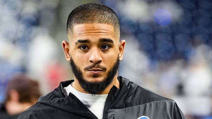 Detroit Lions defensive end Ahmed Hassanein (99) looks on during warmup before the Dallas Cowboys game at Ford Field Detroit Lions defensive end Ahmed Hassanein (99) looks on during warmup before the Dallas Cowboys game at Ford Field