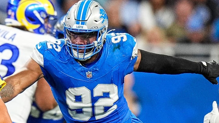 Detroit Lions defensive end Marcus Davenport (92).