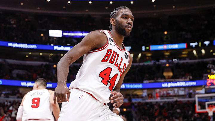 Jan 31, 2023; Chicago, Illinois, USA; Chicago Bulls forward Patrick Williams (44) reacts after scoring against the LA Clippers during the second half at United Center. Mandatory Credit: Kamil Krzaczynski-USA TODAY Sports Jan 31, 2023; Chicago, Illinois, USA; Chicago Bulls forward Patrick Williams (44) reacts after scoring against the LA Clippers during the second half at United Center. Mandatory Credit: Kamil Krzaczynski-USA TODAY Sports