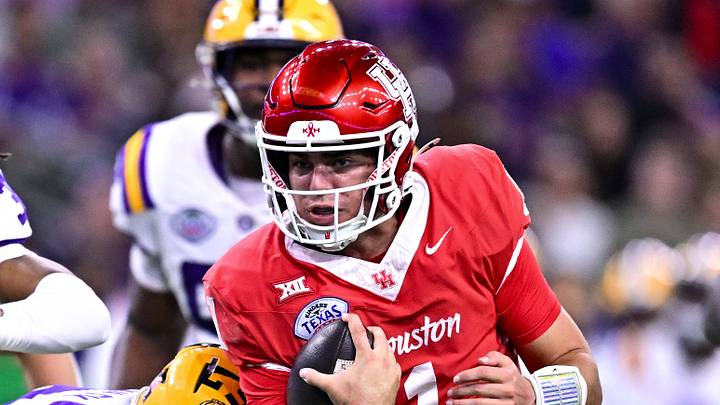 Dec 27, 2025; Houston, TX, USA; Houston Cougars quarterback Conner Weigman (1) runs the ball during the first half against the Louisiana State Tigers at NRG Stadium. Mandatory Credit: Maria Lysaker-Imagn Images Dec 27, 2025; Houston, TX, USA; Houston Cougars quarterback Conner Weigman (1) runs the ball during the first half against the Louisiana State Tigers at NRG Stadium. Mandatory Credit: Maria Lysaker-Imagn Images