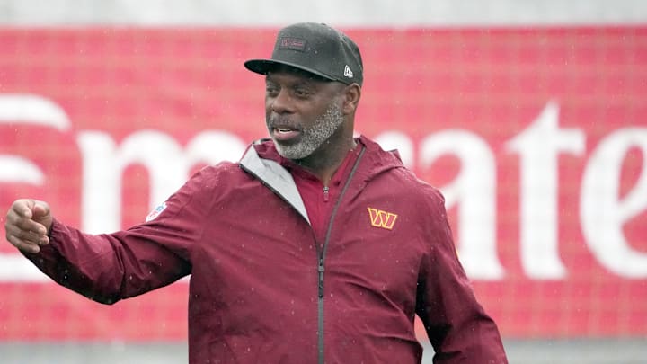 Nov 13, 2025; Madrid, Spain; Washington Commanders running backs coach Anthony Lynn during practice at Ciudad Deportiva del Real Madrid. Mandatory Credit: Kirby Lee-Imagn Images