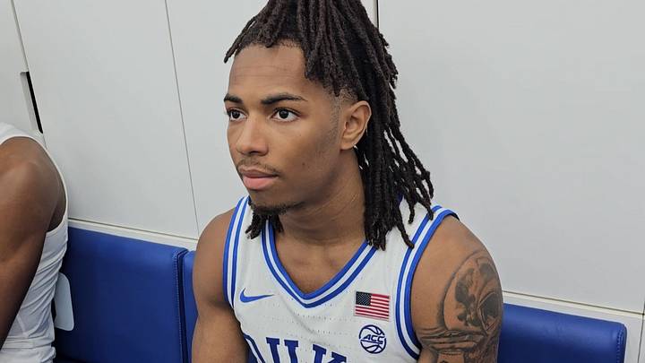 Duke basketball freshman Deron Rippey Jr. in the locker room following the 102-62 scrimmage win over Belmont in Cameron Indoor Stadium on Thursday, Oct. 8 Duke basketball freshman Deron Rippey Jr. in the locker room following the 102-62 scrimmage win over Belmont in Cameron Indoor Stadium on Thursday, Oct. 8