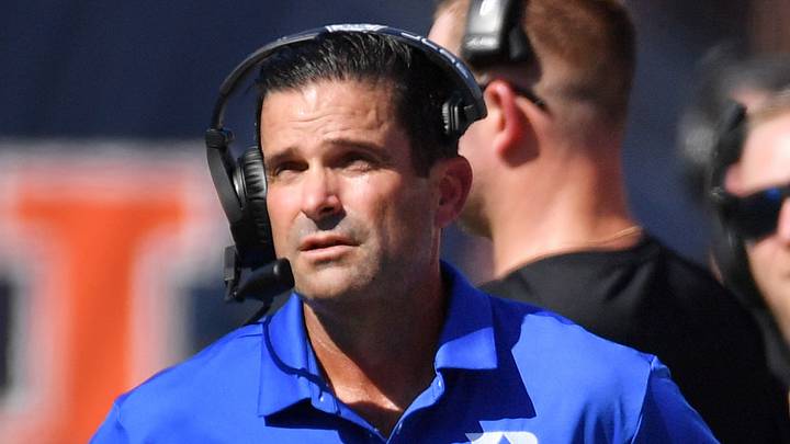 Sep 12, 2026; Champaign, Illinois, USA; Duke Blue Devils head coach Manny Diaz, left, on the sidelines against the Illinois Fighting Illini during the first half at Gies Memorial Stadium. Mandatory Credit: Ron Johnson-Imagn Images Sep 12, 2026; Champaign, Illinois, USA; Duke Blue Devils head coach Manny Diaz, left, on the sidelines against the Illinois Fighting Illini during the first half at Gies Memorial Stadium. Mandatory Credit: Ron Johnson-Imagn Images