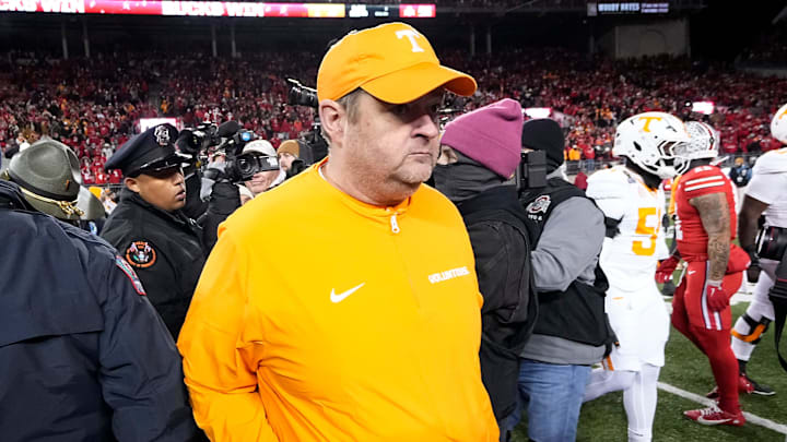 Tennessee Volunteers head coach Josh Heupel leaves the field following the College Football Playoff first round game against the Ohio State Buckeyes at Ohio Stadium in Columbus on Dec. 22, 2024. Ohio State won 42-17.