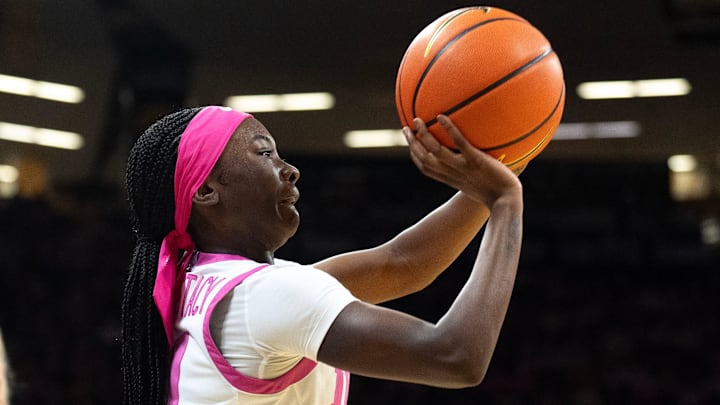 Iowa guard Chit-Chat Wright (11) shoots the basketball during a game against the Washington Huskies Feb. 11, 2026 at Carver-Hawkeye Arena in Iowa City, Iowa.