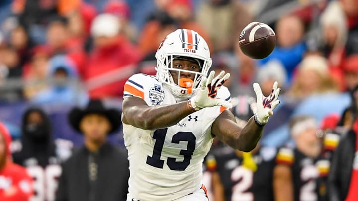 Auburn Tigers tight end Rivaldo Fairweather (13) makes a catch