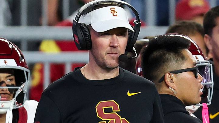 Oct 10, 2026; University Park, Pennsylvania, USA; Southern California Trojans head coach Lincoln Riley looks on from the sideline during the first quarter against the Penn State Nittany Lions at West Shore Home Field at Beaver Stadium. Mandatory Credit: Matthew O'Haren-Imagn Images Oct 10, 2026; University Park, Pennsylvania, USA; Southern California Trojans head coach Lincoln Riley looks on from the sideline during the first quarter against the Penn State Nittany Lions at West Shore Home Field at Beaver Stadium. Mandatory Credit: Matthew O'Haren-Imagn Images