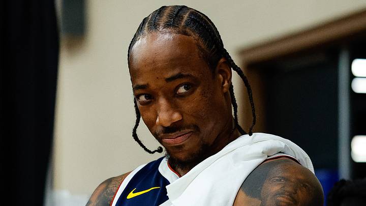 Sep 28, 2026; Denver, CO, USA; Denver Nuggets guard DeMar DeRozan (10) during media day at Ball Arena. Mandatory Credit: Isaiah J. Downing-Imagn Images Sep 28, 2026; Denver, CO, USA; Denver Nuggets guard DeMar DeRozan (10) during media day at Ball Arena. Mandatory Credit: Isaiah J. Downing-Imagn Images