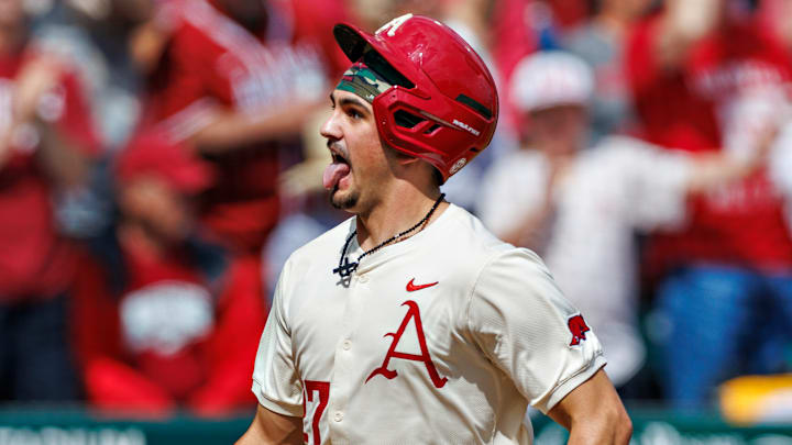 Razorback catcher Ryder Helfrick against LSU