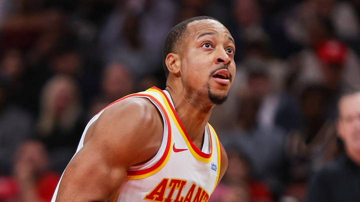 Oct 29, 2026; Atlanta, Georgia, USA; Atlanta Hawks guard CJ McCollum (3) drives to the basket against the Cleveland Cavaliers in the second quarter at State Farm Arena. Mandatory Credit: Brett Davis-Imagn Images