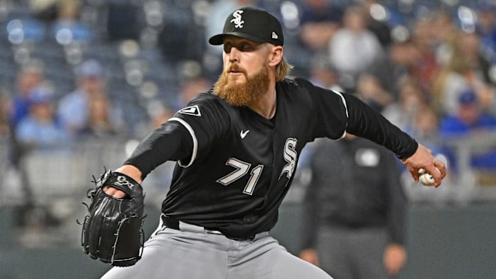 Chicago White Sox relief pitcher Cam Booser (71) throws against the Kansas City Royals at Kauffman Stadium. 