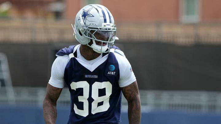 Dallas Cowboys safety Alijah Clark at training camp at River Ridge Playing Fields. Dallas Cowboys safety Alijah Clark at training camp at River Ridge Playing Fields.