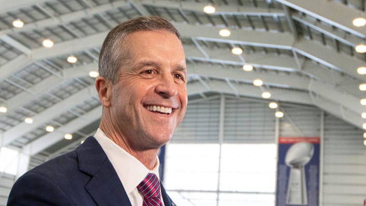 New York Giants head coach John Harbaugh