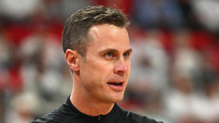 Mar 2, 2026; Raleigh, North Carolina, USA;  Duke Blue Devils head coach Jon Scheyer looks on during the first half against the NC State Wolfpack at Lenovo Center. Mandatory Credit: Zachary Taft-Imagn Images