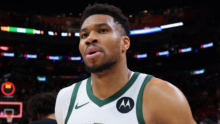 Mar 12, 2026; Miami, Florida, USA; Milwaukee Bucks forward Giannis Antetokounmpo (34) looks on after the game against the Miami Heat at Kaseya Center. Mandatory Credit: Sam Navarro-Imagn Images Mar 12, 2026; Miami, Florida, USA; Milwaukee Bucks forward Giannis Antetokounmpo (34) looks on after the game against the Miami Heat at Kaseya Center. Mandatory Credit: Sam Navarro-Imagn Images
