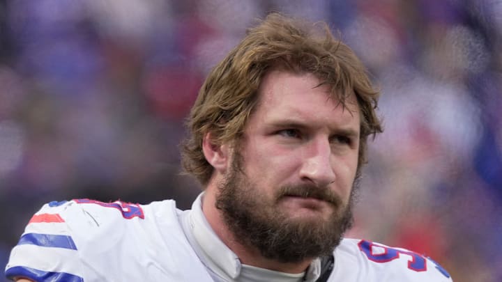 Buffalo Bills defensive end Joey Bosa looks on