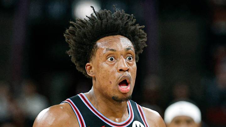 Apr 5, 2026; Chicago, Illinois, USA; Chicago Bulls guard Collin Sexton (2) reacts to a call during the first half at United Center. Mandatory Credit: Kamil Krzaczynski-Imagn Images Apr 5, 2026; Chicago, Illinois, USA; Chicago Bulls guard Collin Sexton (2) reacts to a call during the first half at United Center. Mandatory Credit: Kamil Krzaczynski-Imagn Images