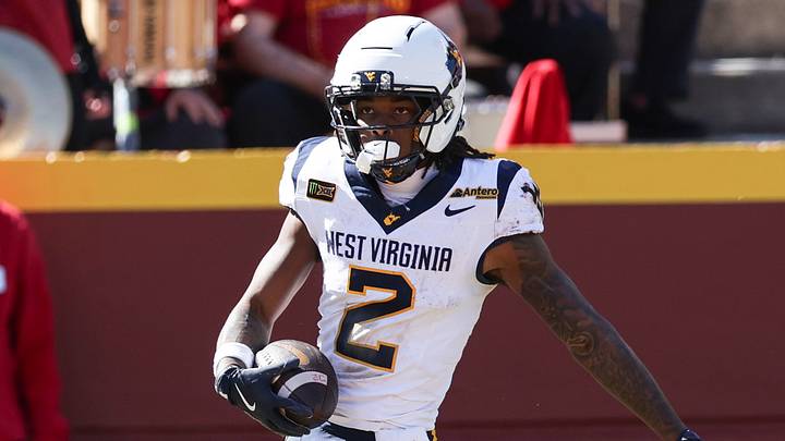 Oct 3, 2026; Ames, Iowa, USA; West Virginia Mountaineers wide receiver DJ Epps (2) scores a late touchdown against the Iowa State Cyclones during the second half at Jack Trice Stadium. Mandatory Credit: Reese Strickland-Imagn Images Oct 3, 2026; Ames, Iowa, USA; West Virginia Mountaineers wide receiver DJ Epps (2) scores a late touchdown against the Iowa State Cyclones during the second half at Jack Trice Stadium. Mandatory Credit: Reese Strickland-Imagn Images