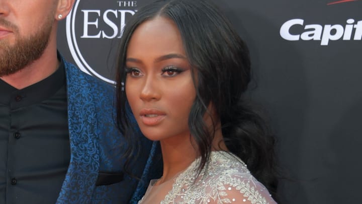 Kansas City Chiefs tight end Travis Kelce and Kayla Nicole arrive for the 2018 ESPYS. Kansas City Chiefs tight end Travis Kelce and Kayla Nicole arrive for the 2018 ESPYS.