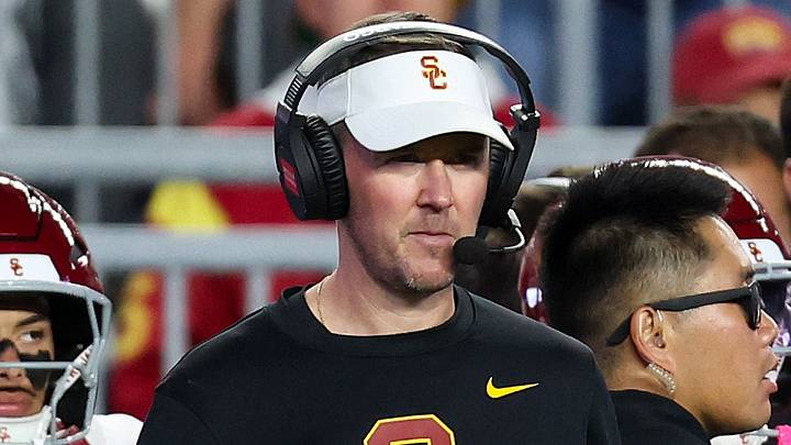 Oct 10, 2026; University Park, Pennsylvania, USA; Southern California Trojans head coach Lincoln Riley looks on from the sideline during the first quarter against the Penn State Nittany Lions at West Shore Home Field at Beaver Stadium. Mandatory Credit: Matthew O'Haren-Imagn Images Oct 10, 2026; University Park, Pennsylvania, USA; Southern California Trojans head coach Lincoln Riley looks on from the sideline during the first quarter against the Penn State Nittany Lions at West Shore Home Field at Beaver Stadium. Mandatory Credit: Matthew O'Haren-Imagn Images