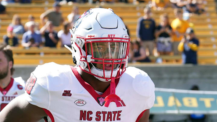Oct 19, 2024; Berkeley, California, USA; North Carolina State Wolfpack defensive end Isaiah Shirley (88) before the game against the California Golden Bears at California Memorial Stadium. Mandatory Credit: Darren Yamashita-Imagn Images Oct 19, 2024; Berkeley, California, USA; North Carolina State Wolfpack defensive end Isaiah Shirley (88) before the game against the California Golden Bears at California Memorial Stadium. Mandatory Credit: Darren Yamashita-Imagn Images