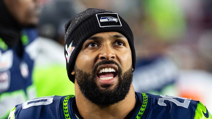 Seattle Seahawks safety Julian Love looks at the scoreboard