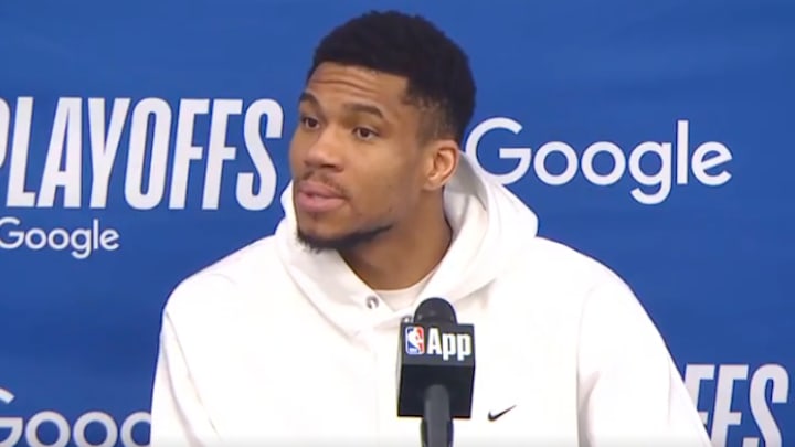 Giannis Antetokounmpo didn't want to answer a question about the possibility of the Bucks not being contenders moving forward. 