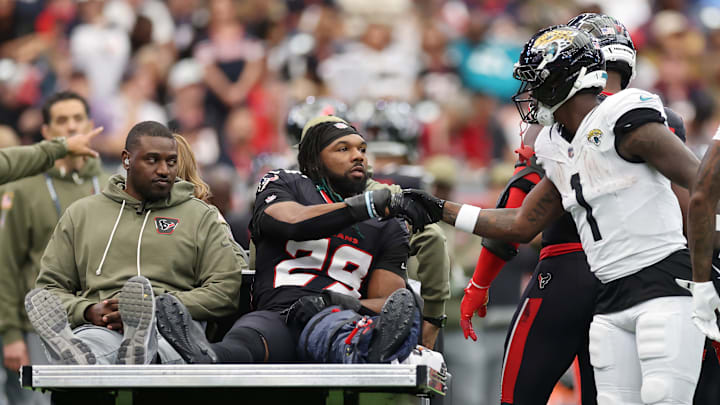 M.J. Stewart was carted off the field during the Houston Texans' 36-29 win over the Jacksonville Jaguars with what we now know was a season-ending injury