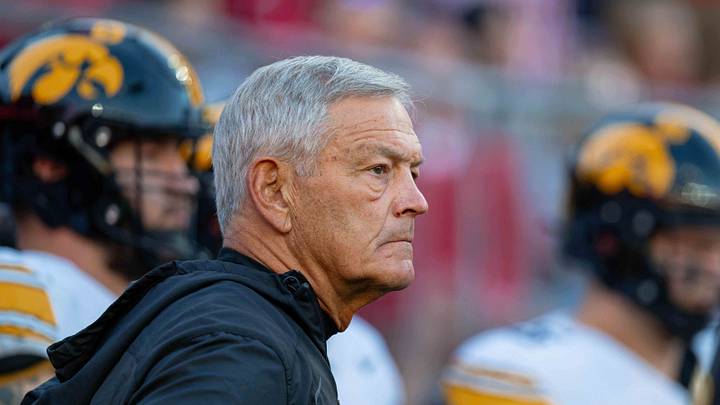 Oct 11, 2025; Madison, Wisconsin, USA; Iowa Hawkeyes head coach Kirk Ferentz eyes the field before a game against the Wisconsin Badgers at Camp Randall Stadium. Mandatory Credit: Ross Harried-Imagn Images Oct 11, 2025; Madison, Wisconsin, USA; Iowa Hawkeyes head coach Kirk Ferentz eyes the field before a game against the Wisconsin Badgers at Camp Randall Stadium. Mandatory Credit: Ross Harried-Imagn Images