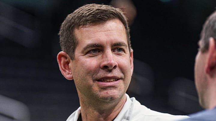 Feb 6, 2025; Boston, Massachusetts, USA; Boston Celtics general manager Brad Stevens on the court before the start of the game against the Dallas Mavericks at TD Garden. Mandatory Credit: David Butler II-Imagn Images Feb 6, 2025; Boston, Massachusetts, USA; Boston Celtics general manager Brad Stevens on the court before the start of the game against the Dallas Mavericks at TD Garden. Mandatory Credit: David Butler II-Imagn Images