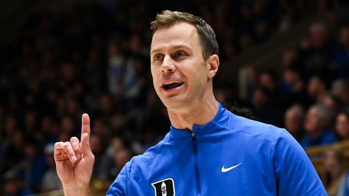 Duke basketball head coach Jon Scheyer at Cameron Indoor Stadium. Mandatory Credit: Rob Kinnan-Imagn Images Duke basketball head coach Jon Scheyer at Cameron Indoor Stadium. Mandatory Credit: Rob Kinnan-Imagn Images