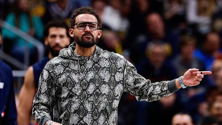 Jan 17, 2026; Denver, Colorado, USA; Washington Wizards guard Trae Young (3) gestures in the third quarter against the Denver Nuggets at Ball Arena. Mandatory Credit: Isaiah J. Downing-Imagn Images