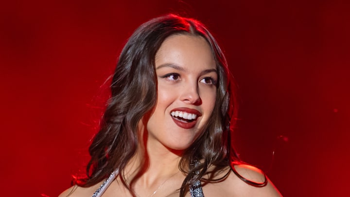 Olivia Rodrigo performs on stage during Lollapalooza at Grant Park in Chicago, Illinois, in July 2025.