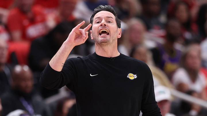 Apr 24, 2026; Houston, Texas, USA; Los Angeles Lakers Head Coach JJ Redick reacts during the third quarter against the Houston Rockets during game three of the first round of the 2026 NBA Playoffs at Toyota Center. Mandatory Credit: Troy Taormina-Imagn Images Apr 24, 2026; Houston, Texas, USA; Los Angeles Lakers Head Coach JJ Redick reacts during the third quarter against the Houston Rockets during game three of the first round of the 2026 NBA Playoffs at Toyota Center. Mandatory Credit: Troy Taormina-Imagn Images