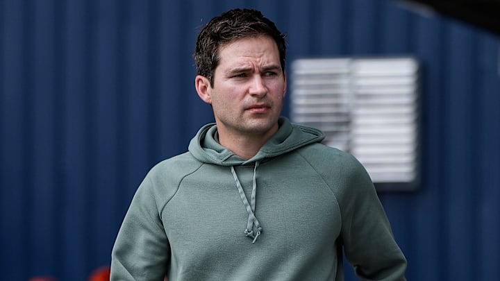 Detroit Tigers president of baseball operation Scott Harris during spring training at TigerTown in Lakeland, Fla. on Sunday, Feb. 16, 2025.