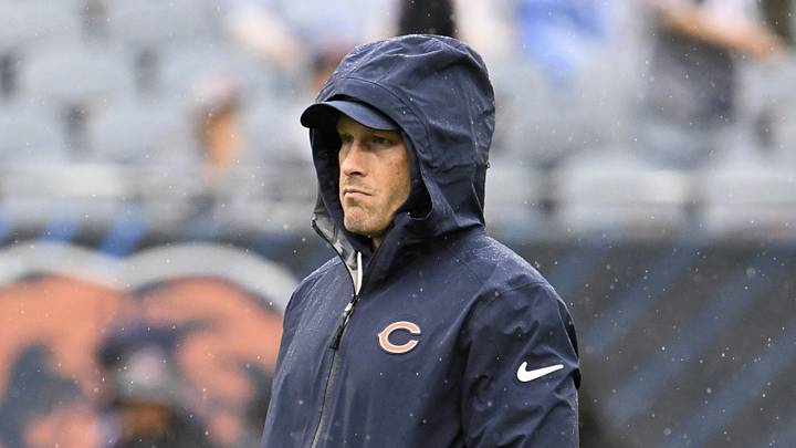 Sep 20, 2026; Chicago, Illinois, USA; Chicago Bears head coach Ben Johnson looks on in the rain before a game against the Minnesota Vikings at Soldier Field. Mandatory Credit: Matt Marton-Imagn Images Sep 20, 2026; Chicago, Illinois, USA; Chicago Bears head coach Ben Johnson looks on in the rain before a game against the Minnesota Vikings at Soldier Field. Mandatory Credit: Matt Marton-Imagn Images