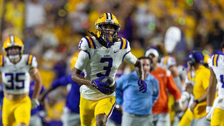 LSU Tigers cornerback DJ Pickett reacts to intercepting the ball. Credit: Stephen Lew-Imagn Images LSU Tigers cornerback DJ Pickett reacts to intercepting the ball. Credit: Stephen Lew-Imagn Images