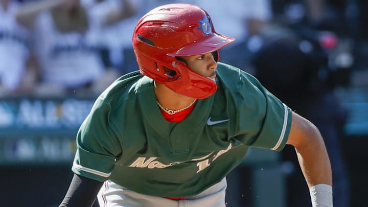 Jul 8, 2023; Seattle, Washington, USA; National League Futures designated hitter Justin Crawford (13) of the Philadelphia Phillies