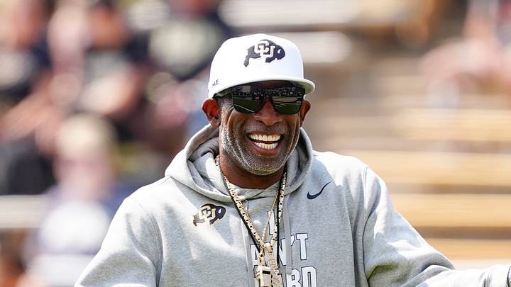 Colorado Buffaloes head coach Deion Sanders before the game against the Delaware Fighting Blue Hens at Folsom Field. Colorado Buffaloes head coach Deion Sanders before the game against the Delaware Fighting Blue Hens at Folsom Field.