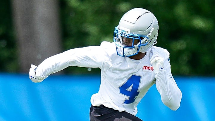 Detroit Lions cornerback D.J. Reed (4) practices during OTA Detroit Lions cornerback D.J. Reed (4) practices during OTA