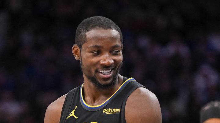 Nov 5, 2025; Sacramento, California, USA; Golden State Warriors forward Jonathan Kuminga (1) reacts after being called for a foul against the Sacramento Kings during the fourth quarter at Golden 1 Center. Mandatory Credit: Ed Szczepanski-Imagn Images