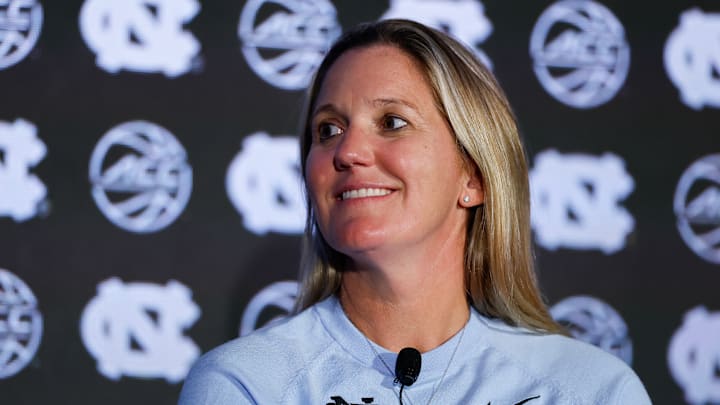 North Carolina head coach Courtney Banghart at the 2025 ACC Tipoff